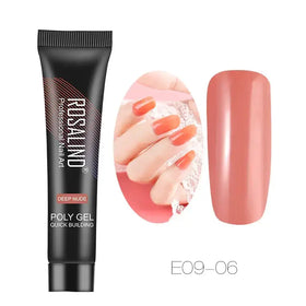 Black tube of rosalind professional nail art poly gel in the shade deep nude, e09-06.
