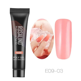 Black tube of rosalind professional nail art poly gel in nude shade e09-03.
