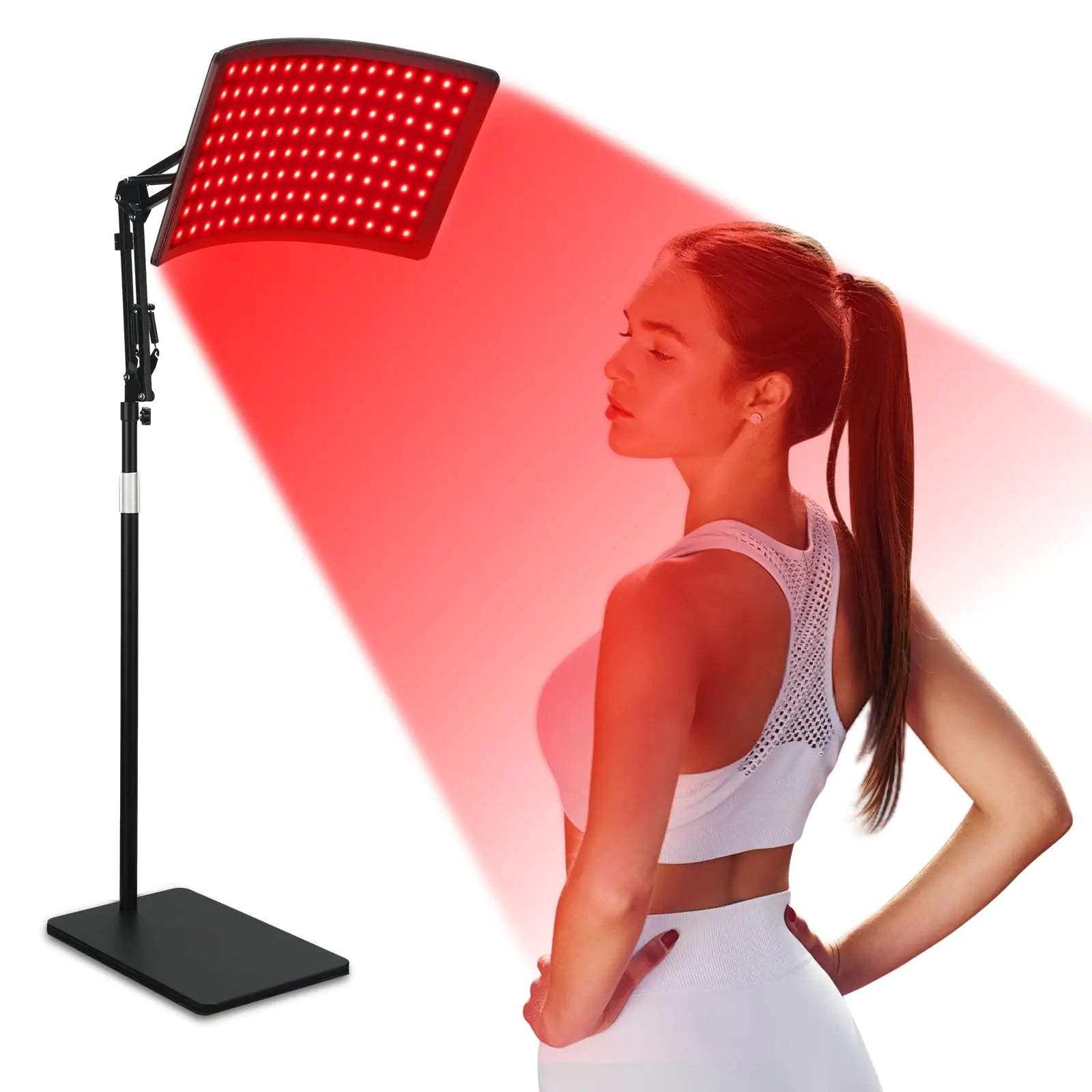 Red Light Therapy for Body Adjustable Infrared Light Therapy Lamp with Stand - 660nm Red Light and 850nm Near Infrared Light Lamp Device for Facial and Body Skincare