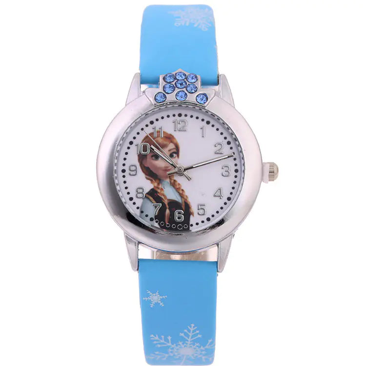 Cute Frozen Cartoon Kids' Watch with Leather Strap - Joomcy
