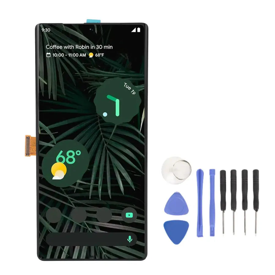 Screen Replacement Kit for Pixel 6 Pro 5G 8VOU GLUOG Touch Display Digitizer Assembly Kit with Fingerprint Sensor Phone Screen Replacement with Repair Tool