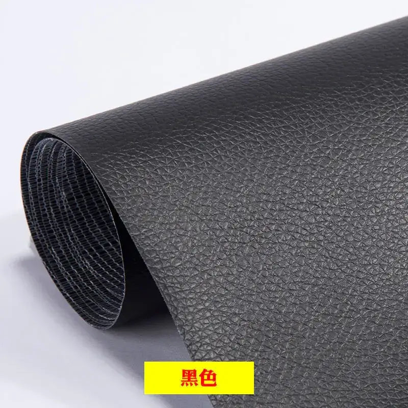 Black faux leather roll with a textured, pebbled surface.