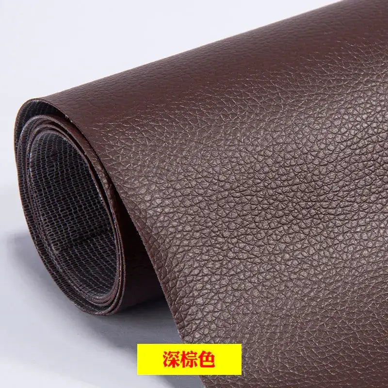 Dark brown faux leather roll with a textured, pebbled surface.