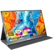 MNN Portable Monitor 15.6inch FHD 1080P USB C HDMI Gaming Ultra-Slim IPS Display w/Smart Cover & SpeakersHDR Plug&Play External Monitor for Laptop PC Phone Mac