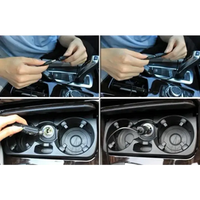 Black car key fob with integrated usb cable and retractable cord