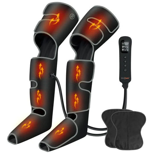 SHINE WELL Leg Massager with Heat and Compression Leg Compression Massager for Circulation 3 Heat 3 Modes 3 Intensities Full Leg Massager for Pain Relief and Swelling FSA HSA Eligible