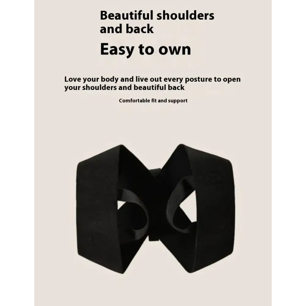 Black ergonomic shoulder and back support brace with a sleek, modern design.