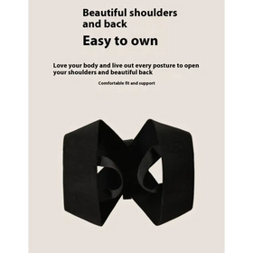 Black ergonomic shoulder and back support brace with a sleek, modern design.