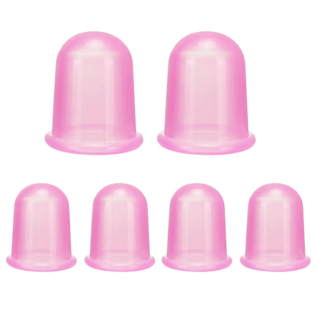 Excitsayno Silicone cupping set 6 transparent medical grade cups 2 XL and 4 L for cellulite and massage