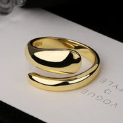 Silver Glossy Water Drop Ring