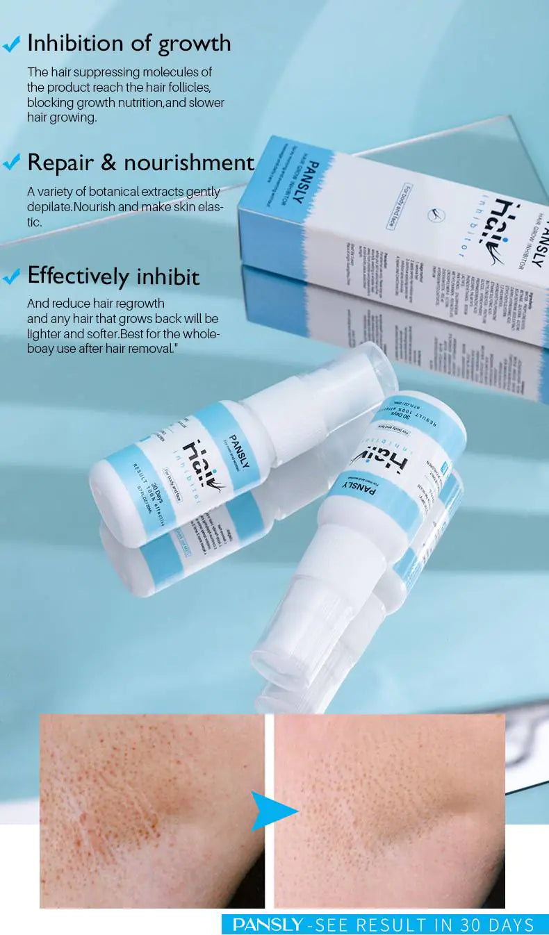 Painless Hair Removal Spray for Face, Arms, and Legs