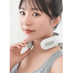 White and gray electric neck massager with a sleek, ergonomic design.