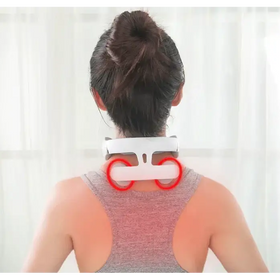White plastic neck massager with red circular massage heads