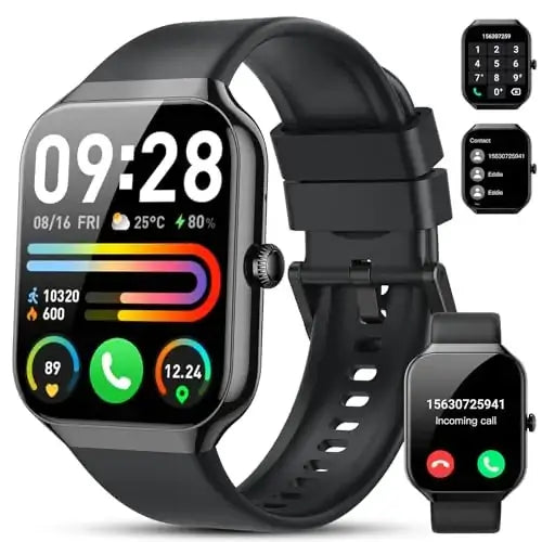 Smart Watch(Answer/Make Call) 1.96" HD Smartwatch for Men Women 2024 Fitness Activity Tracker with 110+ Sport Modes/Heart Rate/Sleep Monitor/Pedometer IP68 Waterproof Fitness Watch for Android iOS