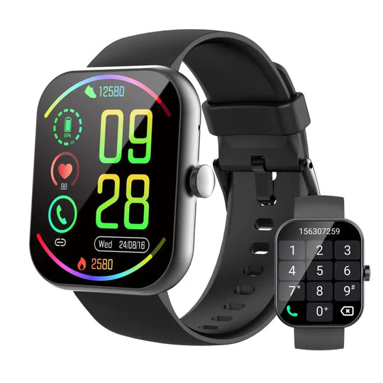 Smart Watch(Answer/Make Call) 1.96" Smartwatches for Men Women Fitness Activity Tracker with Heart Rate SpO2 Sleep Monitor Pedometer 100+ Sport Modes IP68 Waterproof Smart Watches for iOS Android