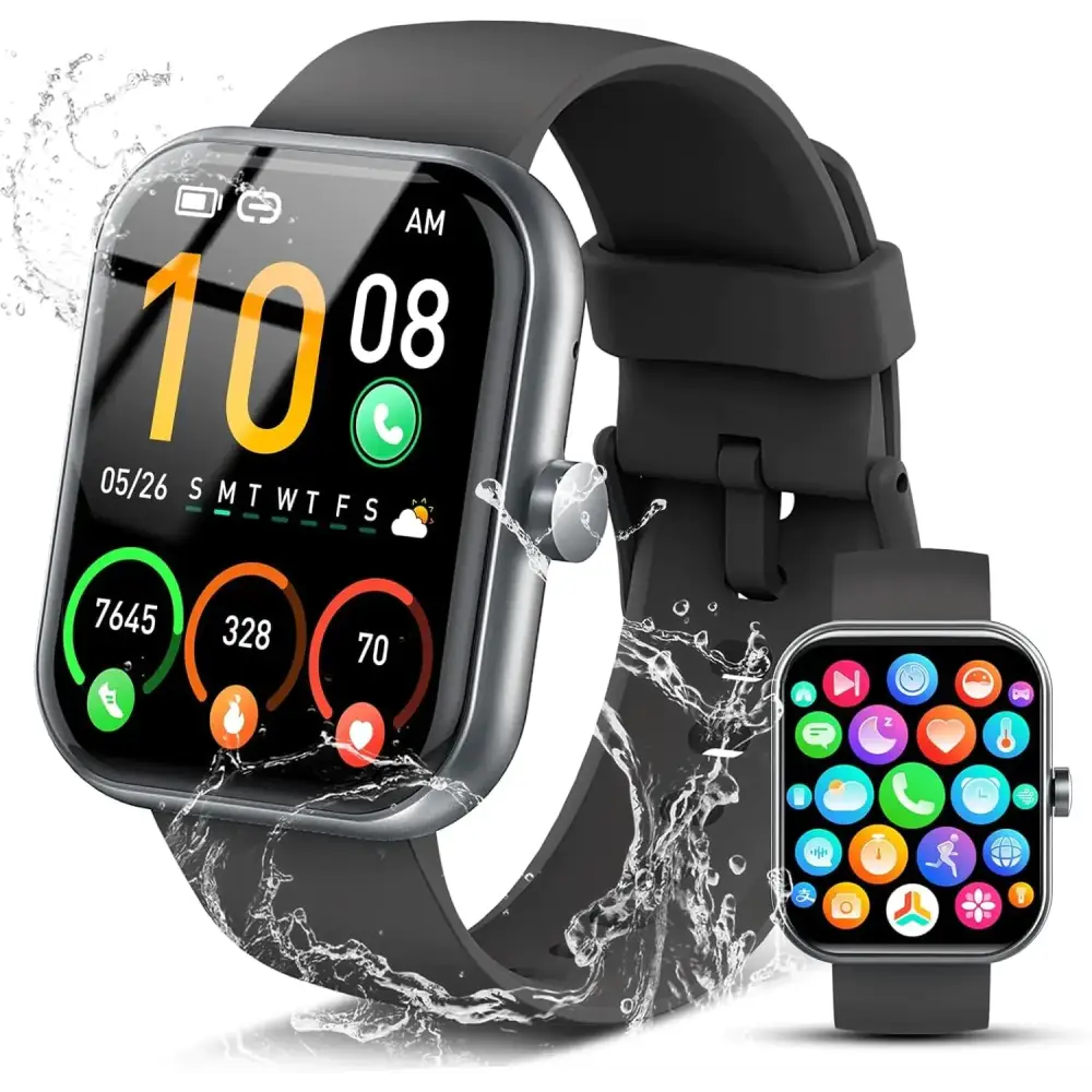 Smart Watch for Men Women 1.96" Fitness Tracker Running Watch (Answer/Make Call) IP68 Waterproof Pedometer Sleep/Step/Activity/Heart Rate Monitor 110+ Sport Modes Smartwatch for Adroid iOS Phone