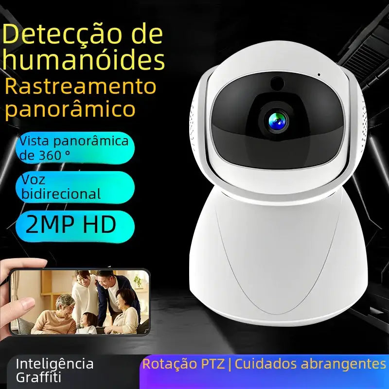Smart WiFi Security Camera with 360-Degree Monitoring