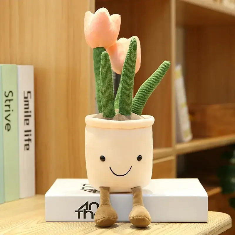 Smiling Tulip Plush Plant Decor