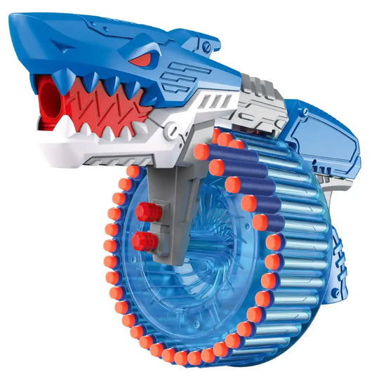 Soft Bullet Toy Gun for Boys Toy Foam Blasters & Guns with 120 Soft Bullets 40-Dart Rotating Drum Foam Dart Gun Shooting Games Shark Toys Birthday for Kids Teens Adults 6+