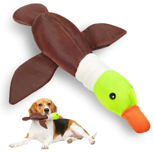 Squeaky Duck Dog Toy Chew Resistant Plush Toy for Small to Medium Breed Dogs