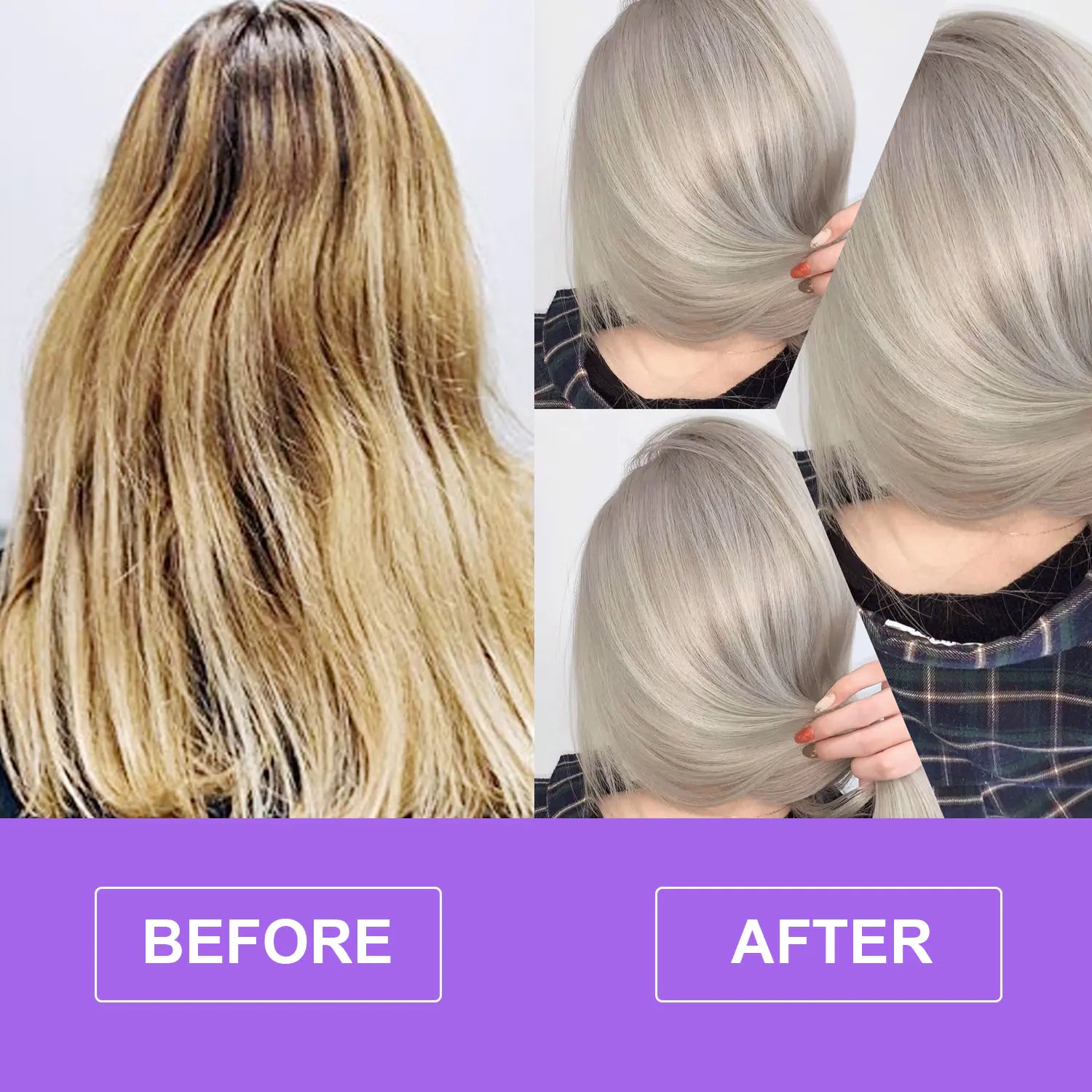 Purple Shampoo for Yellow Tone Removal and Hair Care - Joomcy