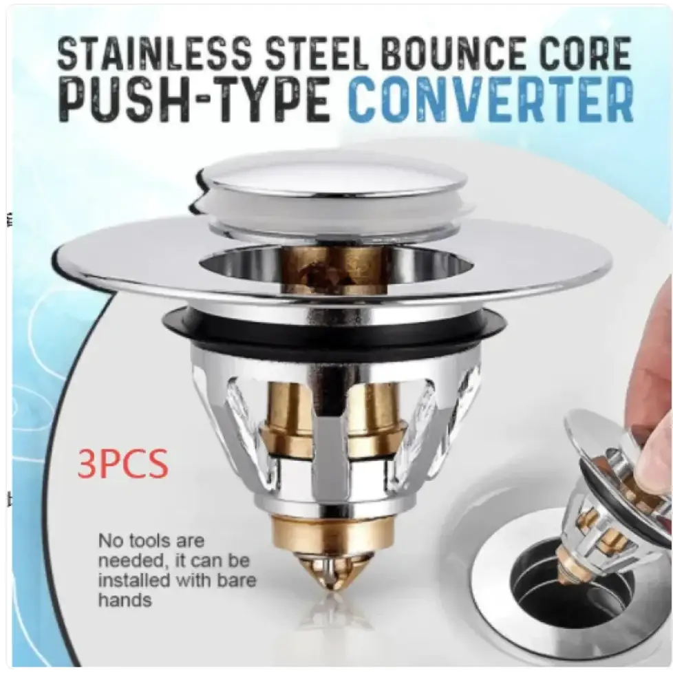 Stainless Steel Pop-Up Drain Filter with Hair Stopper