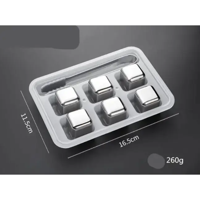 Stainless Steel Reusable Ice Cubes for Beverage, Wine, Beer & Whiskey (Bar Stones)