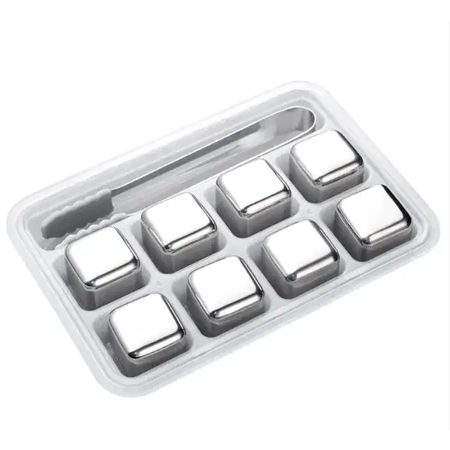 Stainless Steel Reusable Ice Cubes for Beverage, Wine, Beer & Whiskey (Bar Stones)