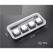 Stainless Steel Reusable Ice Cubes for Beverage, Wine, Beer & Whiskey (Bar Stones)