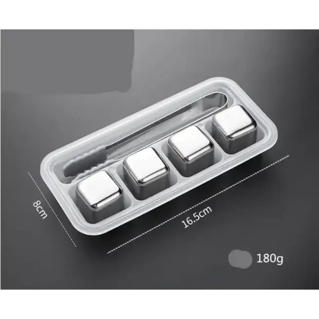 Stainless Steel Reusable Ice Cubes for Beverage, Wine, Beer & Whiskey (Bar Stones)