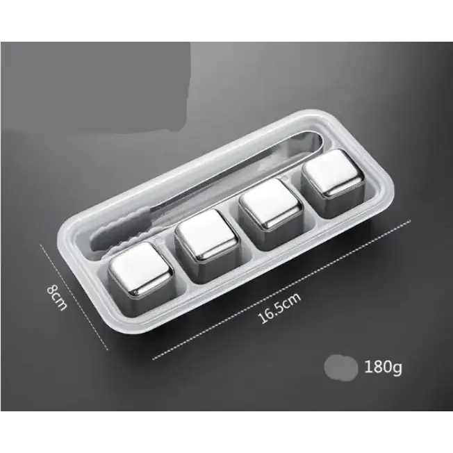 Stainless Steel Reusable Ice Cubes for Beverage, Wine, Beer & Whiskey (Bar Stones)