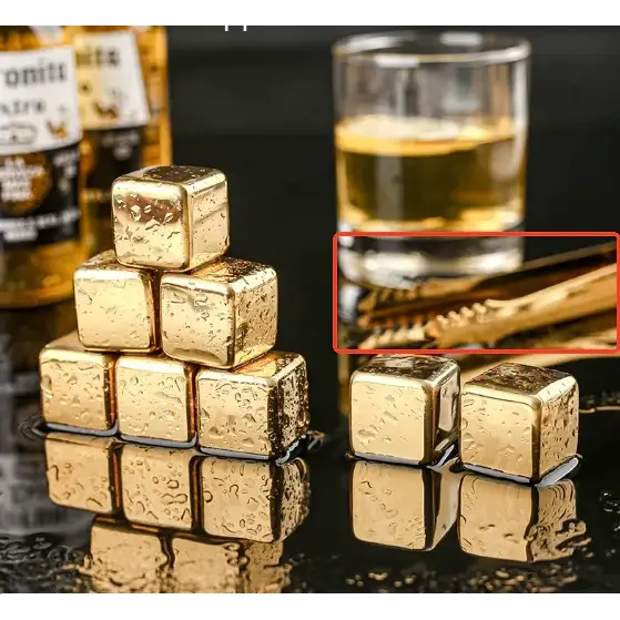 Stainless Steel Reusable Ice Cubes for Beverage, Wine, Beer & Whiskey (Bar Stones)