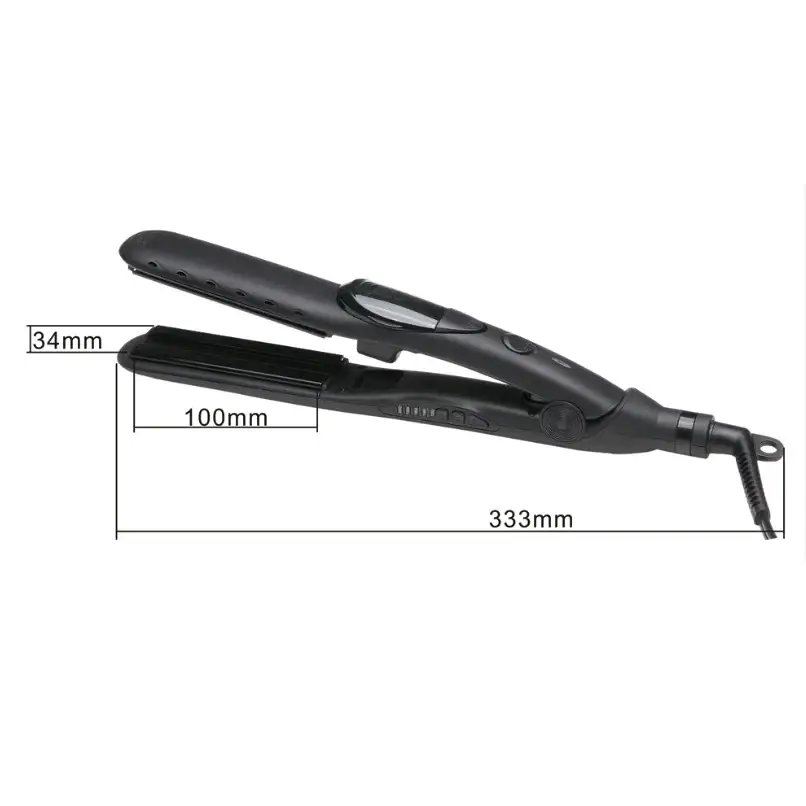 Steam Straightener and Curling Iron with Ceramic Plate