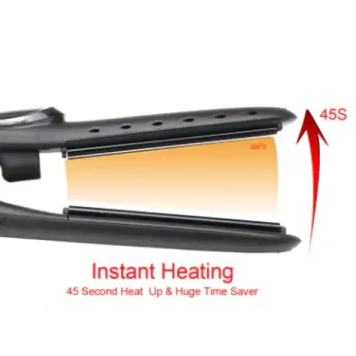 Steam Straightener and Curling Iron with Ceramic Plate