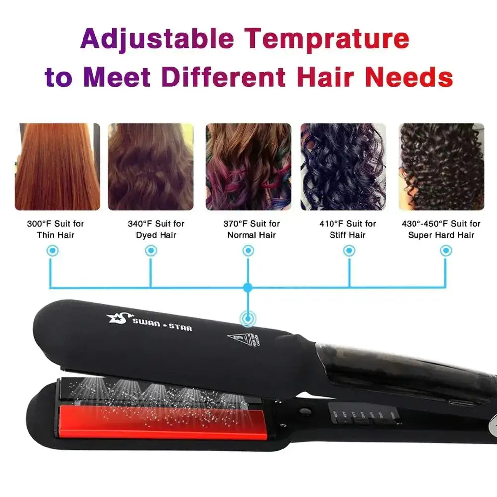 Straight Iron Steam Spray Hair Straightener