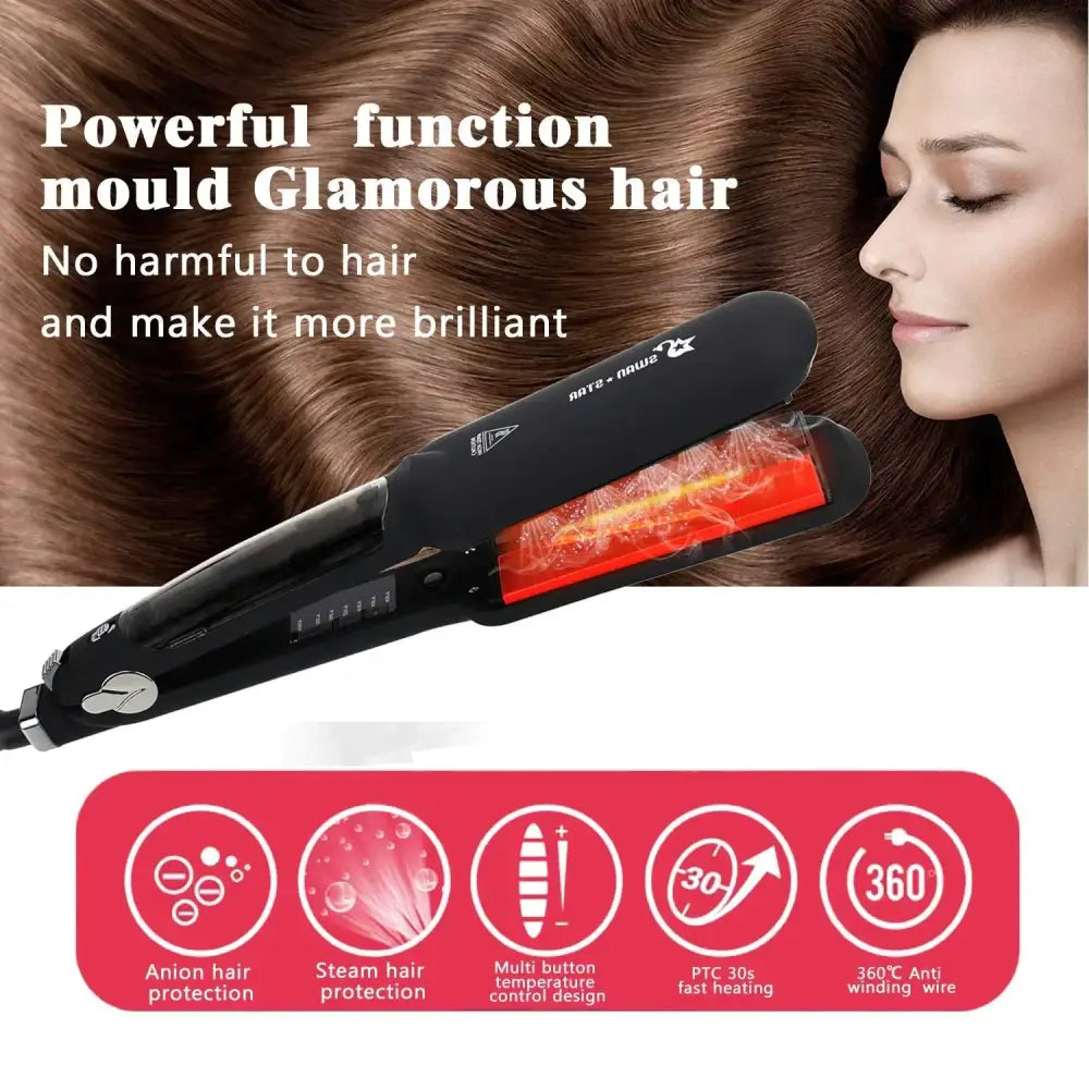 Straight Iron Steam Spray Hair Straightener