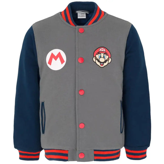 Super Mario Nintendo Little Boys Varsity Bomber Jacket 5-6