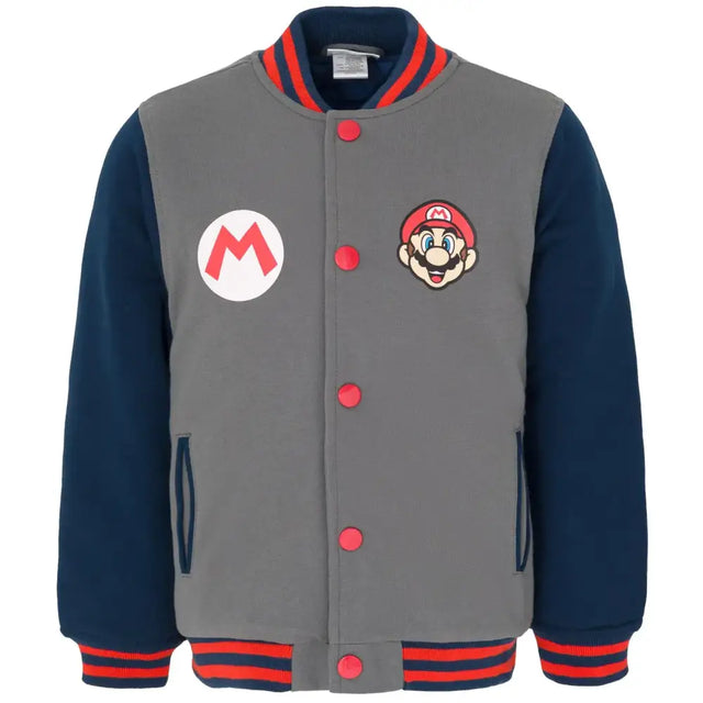 Super Mario Nintendo Little Boys Varsity Bomber Jacket 5-6