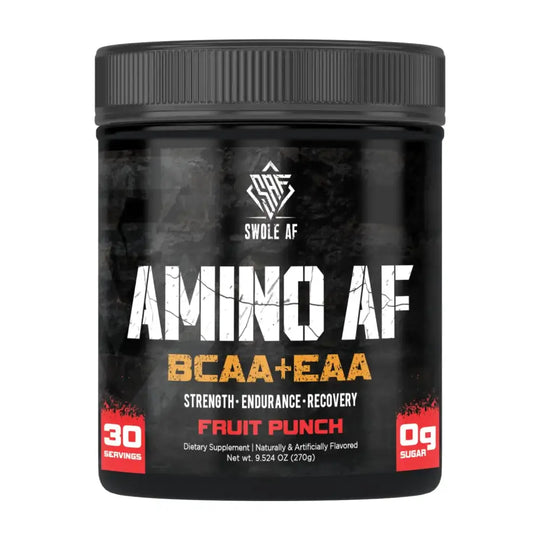 Swole AF | Amino AF BCAA + EAA | Essential Amino Acids for Muscle Gain Endurance & Recovery | Dietary Supplement for Enhanced Mood Faster Metabolism | Fruit Punch