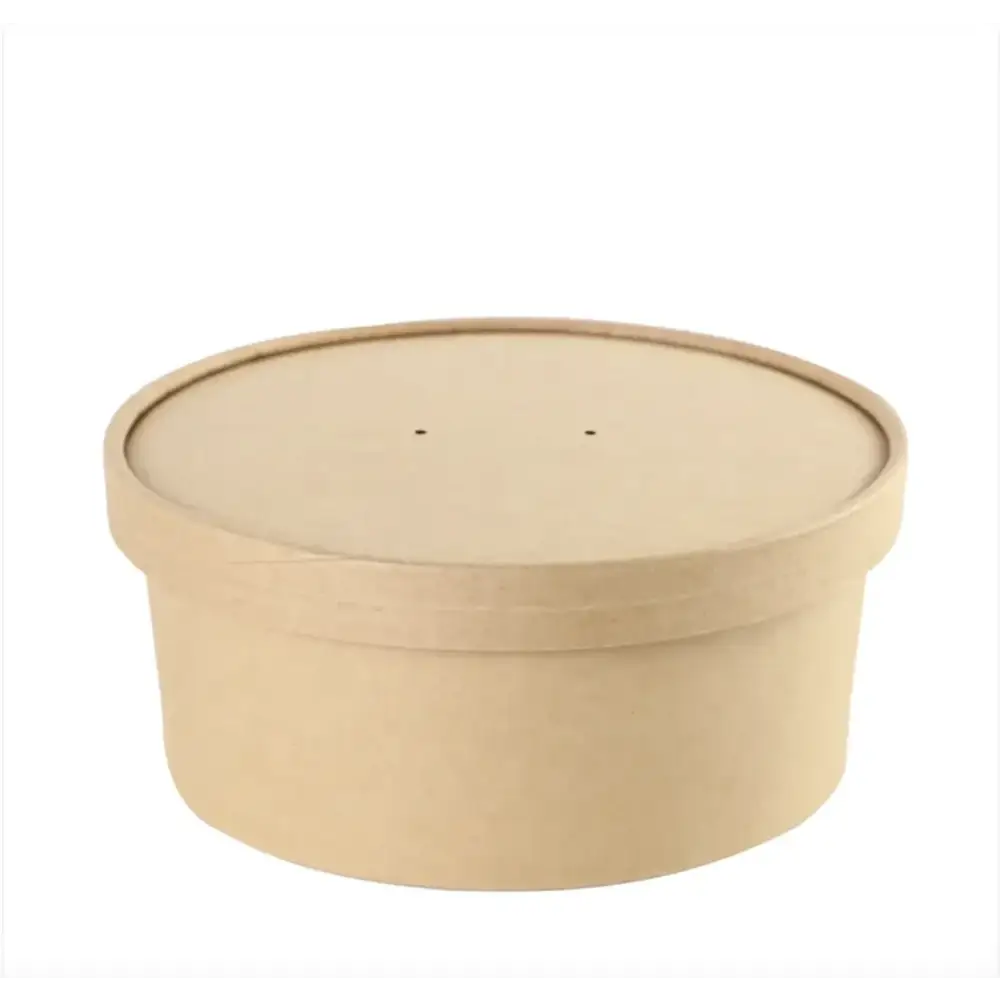Thick Kraft Paper Disposable Round Food Box