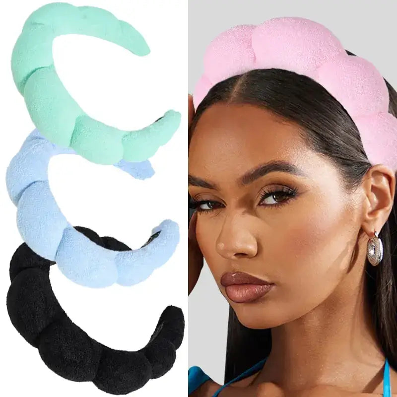 Pink fluffy cloud-shaped headband