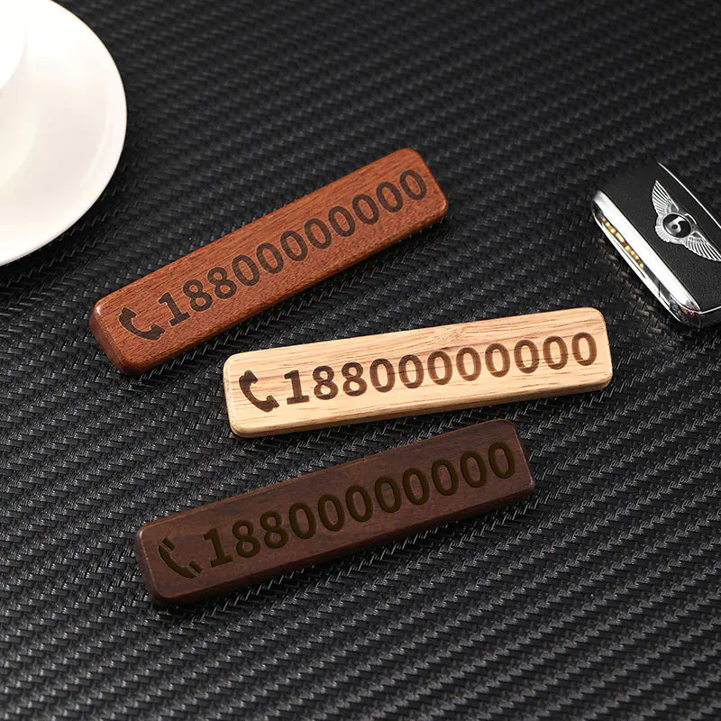 Walnut Car Temporary Parking Sign with Creative Design - Joomcy