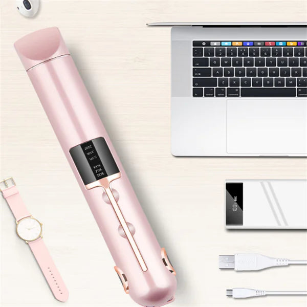 USB Rechargeable 2-in-1 Hair Curler and Straightener