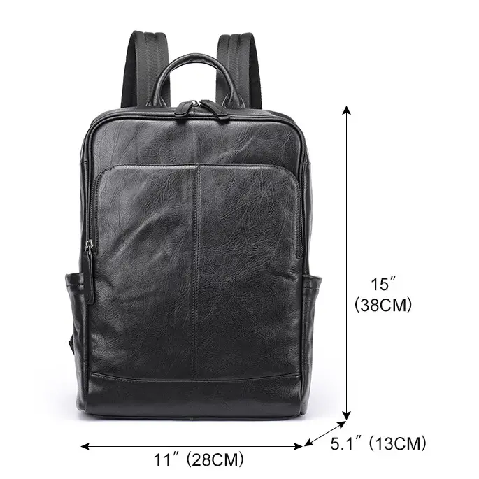 Top Layer Leather Computer Backpack