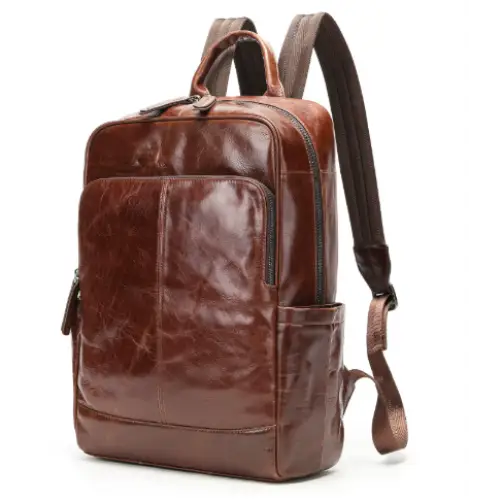 Top Layer Leather Computer Backpack