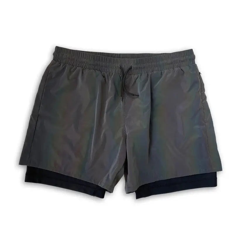 Trendy Men's Five-Point Reflective Ice Silk Shorts