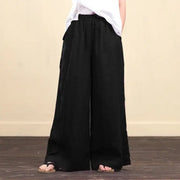 Trendy Women's Loose Wide-Leg Cotton Linen Pants