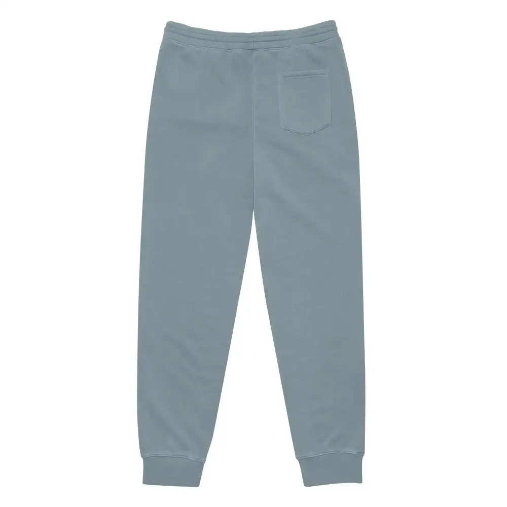 Light blue jogger pants with a soft, fleece-like material and ribbed cuffs.