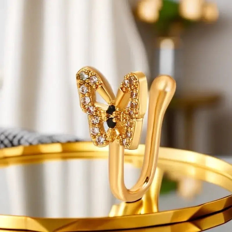 U-Shaped Butterfly Nose Ring