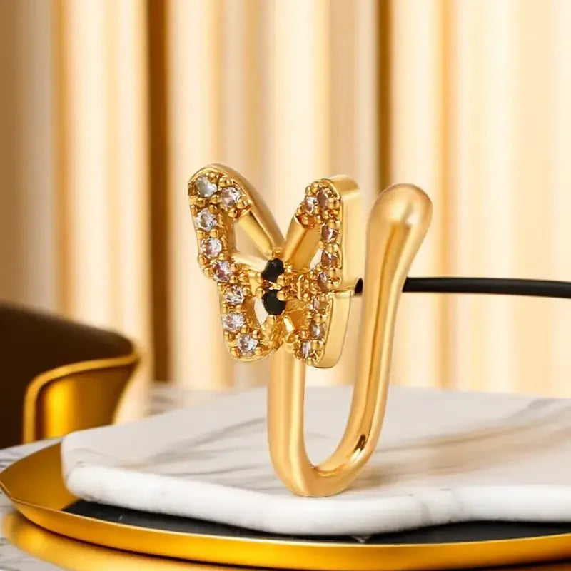 U-Shaped Butterfly Nose Ring